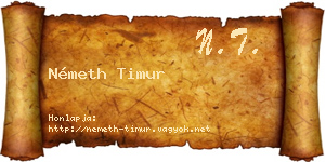 Németh Timur névjegykártya